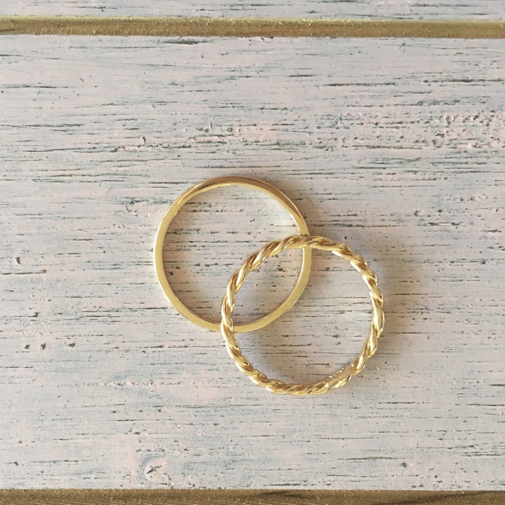 14K Gold stacker bands